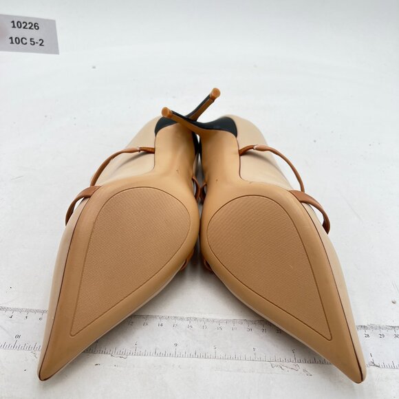 FSJ Women Fashion Pointy Toe Mules Sandals High Heels Pumps Double Straps Slide - Picture 6 of 7